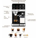 Tuğraçelik Sinbo SCM-2996 Pro Espresso Kahve Makinesi - Siyah 6 Farklı Kahve 1.5 Lt Su ve 500 ml Süt Hazneli