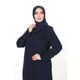Tuğralı Lacivert Taşlı Özel Ferace