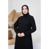 Tuğralı Siyah Taşlı Özel Ferace Petek Kumaş