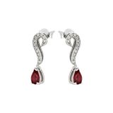 Tuğrul Altın T51 0.09 ct Pırlantalı Yakut Küpe