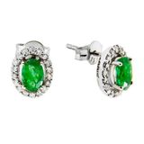 Tuğrul Altın T51 0.24 ct Zümrüt Pırlanta Küpe
