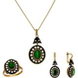 Tuğrul Altın T51 0.39 Ct Zümrüt Elmas Set