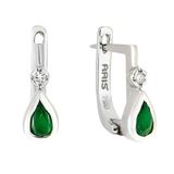 Tuğrul Altın T51 0.42 ct Zümrüt Pırlanta Küpe