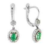 Tuğrul Altın T51 0.88 ct Zümrüt Pırlanta Küpe