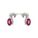 Tuğrul Altın T51 1.69 ct Pırlantalı Yakut Küpe
