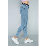 TugsatTasarTekstil Nirvana Kar Mavi Skinny Jean Kadın Dar Paça Toparlayıcı Kot Pantolon
