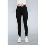 TugsatTasarTekstil Yüksek Bel Siyah Dar Paça Süper Skinny Fit Kadın Bir Beden İnce Gösteren Pantolon