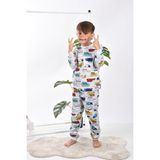 Tuğse Erkek Çocuk Gri Arabalı Pijama Takım - 10 - 11 Yaş - Açık Gri