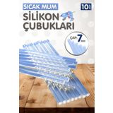 TUĞSET ETİKET 10 Adet Sıcak Mum Silikon 7 mm İnce Silikon Tabanca Mumu Çubukları - T982