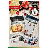TUĞSET ETİKET 6'lı Simli Yılbaşı Kartpostal Seti Yeni Yıl Tebrik Kartı Nostalji 2- T593