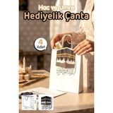 Tuğset Etiket Burgu Saplı Karton Kabe Temalı Çanta 4 Adet (Beyaz)Umre Hac Ramazan Mevlit Hediyelik Organizasyon -T1552