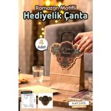 Tuğset Etiket Burgu Saplı Karton Ramazan Konseptli Kraft Çanta Ya Şehr'i Ramazan Ramazan Hediyelik Organizasyon -T1548