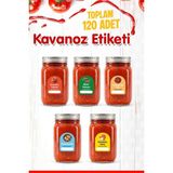 Tuğset Etiket Domates Biber Salça Kavanoz Etiket Sos Etiketleri, Menemenlik Kahvaltılık Sos Etiket 3,5x4,5 120 ADET-T1534 - Çok Renkli