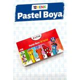 Tuğset Etiket Fatih 12 Renk Pastel Boya T1409 12 Parça Renkli Boya Seti Çocuklar İçin Eğlenceli Sanat Malzemesi