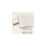 Tuğset Etiket Gold-Beyaz Çizgili Ambalaj Kağıdı 50X70 cm 10 Adet Paketleme Kağıdı Hediye Paketi