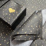 Tuğset Etiket Gold Yıldız Desenli Pelur Kağıdı Siyah Pelur 50 x 70 cm 10’lu - 1 Adet - Renkli