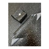 TUĞSET ETİKET Gümüş Yıldız Desenli Pelur Kağıdı/siyah Pelur50x70 Cm 10’lu T325