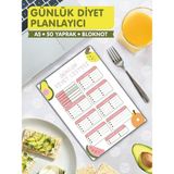 Tuğset Etiket Günlük Diyet Planlayıcı Bloknot , Market Listesi , Planlayıcı Defter (A5 15X21) 50 Syf. PLANNER-T965 - Renkli