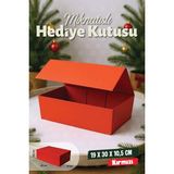 Tuğset Etiket Hediye Kutusu Kırmızı Kutu Mıknatıslı Kutu Ölçüsü 30X19X10,5 CM-T1517 - 33X22,5X11,5 CM