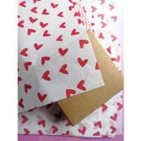 TUĞSET ETİKET Kalpli Kırmızı Desenli Pelur Kağıdı 50x70 cm 10 Adet PK104
