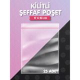 Tuğset Etiket Kilitli Torba 17 x 23 cm 25'li Şeffaf Kilitli Poşet Kına Çerez Kuruyemiş VB.POŞETI x T1138