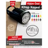Tuğset Etiket Kişiye Özel Kitap Kaşesi 4 cm Çapında Siyah Renk 1 Adet Mürekkep Seçenekleriyle