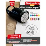 TUĞSET ETİKET Öğretmenlere Özel Ödev Kontrol Kaşesi - Ödev Kontrol Mühürü M16- T659
