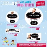 Tuğset Etiket Okul Etiketi Kalem Defter Etiketi Özel Isim Yazılabilen Etiket Seti - Isim ETIKETI-T534-OE89