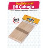 Tuğset Etiket Puti Naturel Dil Çubuğu 50 li Paket