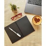 Tuğset Etiket Siyah Yapraklı Defter Spiralli 14X20 90GR. 40 Sayfa ve Beyaz Kaliteli Jel Kalem Hediyeli
