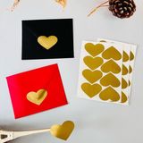 Tuğset Etiket Tuğset Gold Sticker Etiket Yapışkanlı Kalp Şekilli 24 Adet 3,5x2,5 cm Altın Renk Parti Paketleme