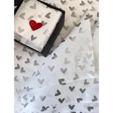 Tuğset Etiket Tuğset Kalpli Gümüş Desenli Pelur Kağıdı 50X70 cm 100 Adet Renkli Kırtasiye Ürünü
