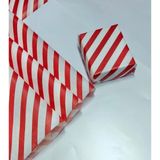 Tuğset Etiket Tuğset Kırmızı Beyaz Verev Çizgili Hediye Paketi 50X70 cm 10 Adet Yılbaşı Paketleme Kağıdı