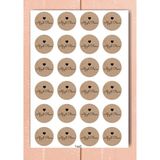 Tuğset Etiket Tuğset Kraft Sticker Etiket 4 cm 48 Adet Afiyet Olsun Desenli Doğal Kağıt Etiket