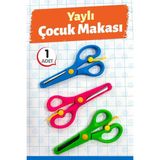 Tuğset Etiket Tuğset Yaylı Çocuk Makası Korumalı Küt Uçlu 1 Adet Yeşil Renkli Güvenli Tasarım