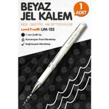 Tuğset Etiket Uni-Ball Um-153 Signo Broad Roller Kalem BEYAZ 1.0 mm Davetiye Kalemi /Beyaz Yazan Davetiye Anı Defteri Kalemi / İmza K