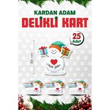Tuğset Etiket Yılbaşı Kartı Etiket (Delikli) Yeni Yıl Hediye Ürün Etiketi Yılbaşı Süsü 25 Adet Hediye Kartı BEYAZ-T1524 - Çok Renkli