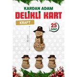 Tuğset Etiket Yılbaşı Kartı Etiket (DELİKLİ) Yeni Yıl Hediye Ürün Etiketi Yılbaşı Süsü 25 Adet Hediye Kartı Kraft-T1523