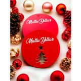 TUĞSET ETİKET Yılbaşı Kartı Mutlu Yıllar Etiket (delikli) 5,5 Cm 25 Adet T474