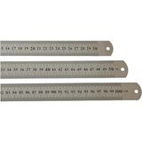 Tuhafiyecimiz Çelik Cetvel Seti, Düz Metal Cetvel 3 Adet (30-50-100 Cm) Metalik - Çok Renkli