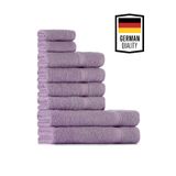 Tuiste Premium Lüks Havlu Takımı Lila, 2 Banyo Duş 4 El Yüz 2 Küçük Mutfak
