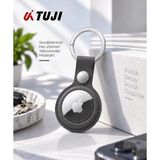 Tuji Airtag 1. ve 2. Nesil Kılıf Orginal Akıllı Takip Cihazı Kılıfı Orginal Tam Koruma Su Geçirmez Hakiki Deri Anahtarlık, Siyah