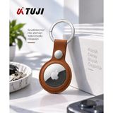Tuji Airtag 1. ve 2. Nesil Kılıf Orginal Akıllı Takip Cihazı Kılıfı Orginal Tam Koruma Su Geçirmez Hakiki Deri Anahtarlık, Taba