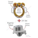 Tuka Home Çocuk Bebek Klozet Adaptörü Süngerli Yumuşak Çita Desenli ve Katlı Basamak Set Eğitici