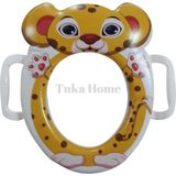 Tuka Home Çocuklar için Klozet Adaptörü - Konforlu Oturum, Destekleyici Kulp, 1-5 Yaş, Çita Desenli, Kaymaz Taban