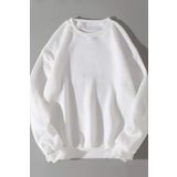 TÜKATO Beyaz Renk Basic Oversize Bisiklet Yaka Unisex Sweatshirt BEYAZ 2XL