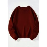 TÜKATO Bordo Renk Basic Oversize Bisiklet Yaka Unisex Sweatshirt BORDO XL