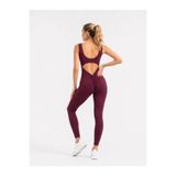 TÜKATO Kadın Bordo Arkası Büzgülü ( Scrunch Butt ) Spor Tayt Tulum