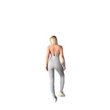 TÜKATO Kadın Gri Sırt Dekolteli Çapraz Bant Askılı Dar Kesim Toparlayıcı Yoga Pilates Tayt Spor Tulum Gri S