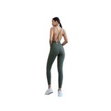TÜKATO Kadın Yeşil Renk Sırt Dekolteli Çapraz Bant Askılı Toparlayıcı Yoga Pilates Tayt Spor Tulum YEŞİL M